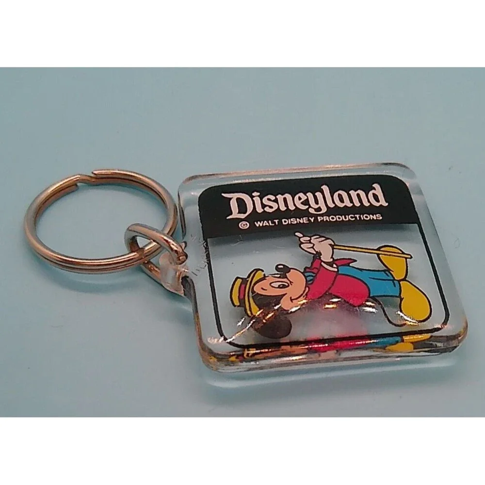 Disney - Mickey Mouse Disneyland Keychain Clear Plastic 1.5